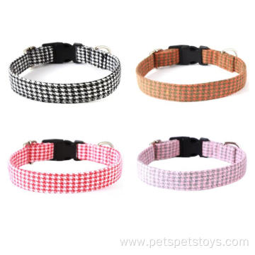 Eco Friendly Sanding Plaid Luxury Pet Cat Collars